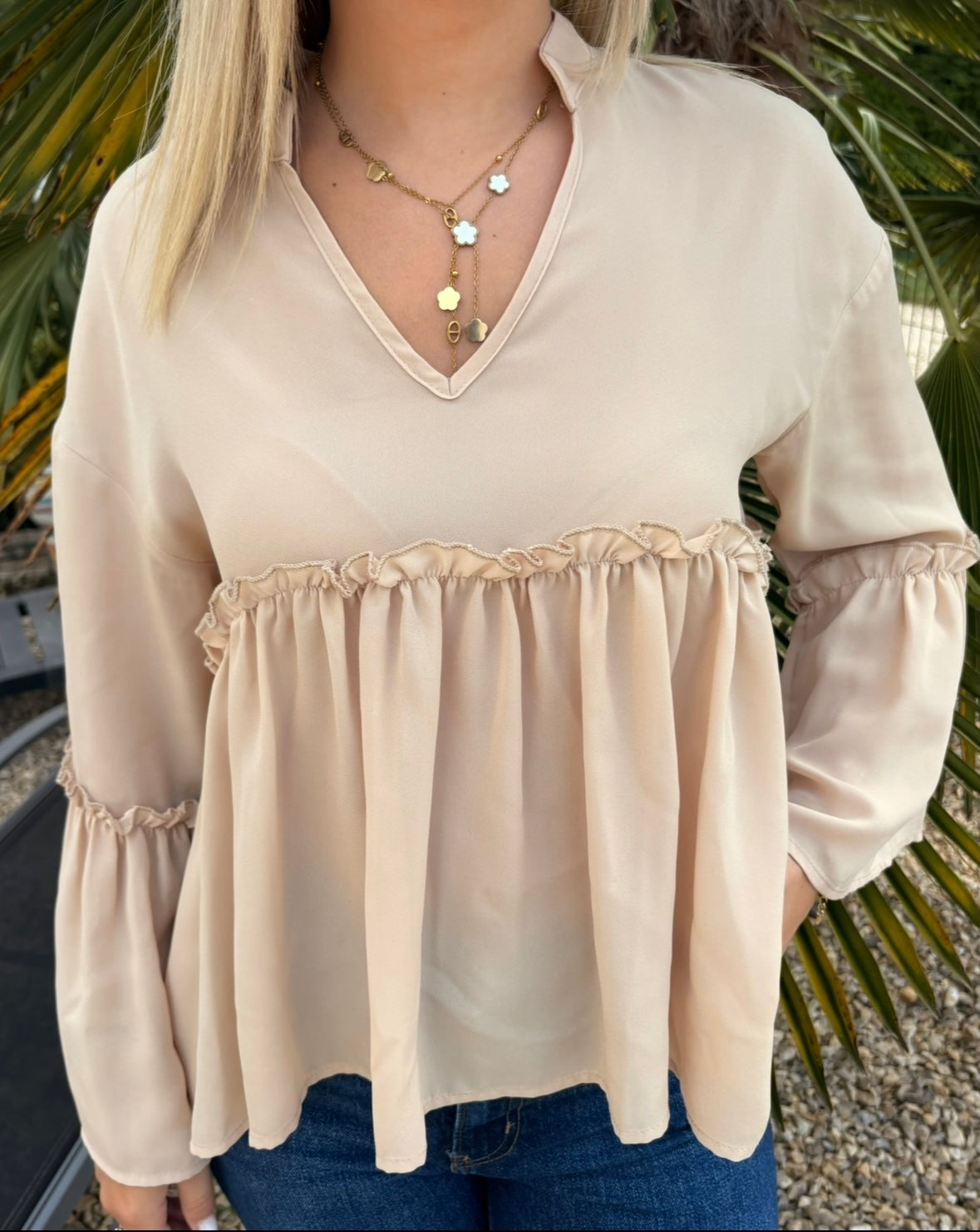 Blouse fluide beige